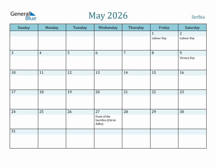 May 2026 Calendar with Holidays