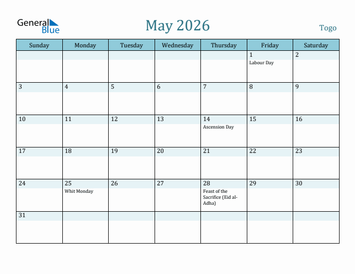 May 2026 Calendar with Holidays