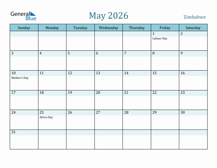 May 2026 Calendar with Holidays