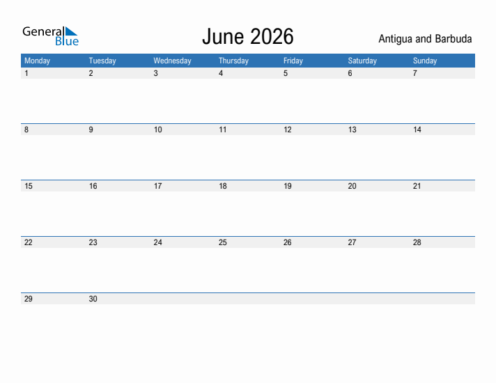 Fillable June 2026 Calendar