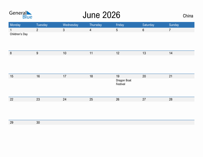 Fillable June 2026 Calendar