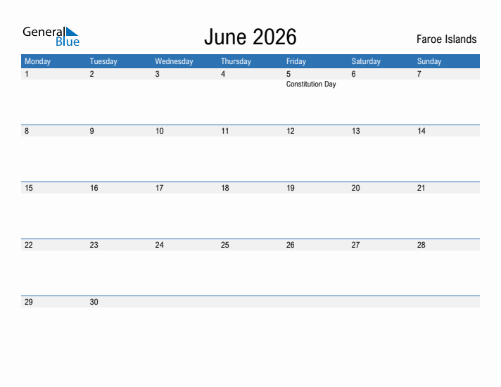 Fillable June 2026 Calendar