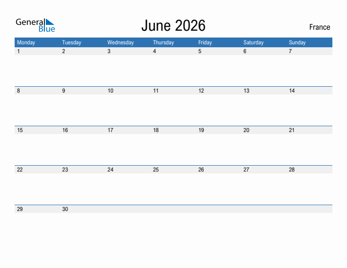 Fillable June 2026 Calendar