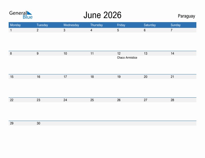 Fillable June 2026 Calendar