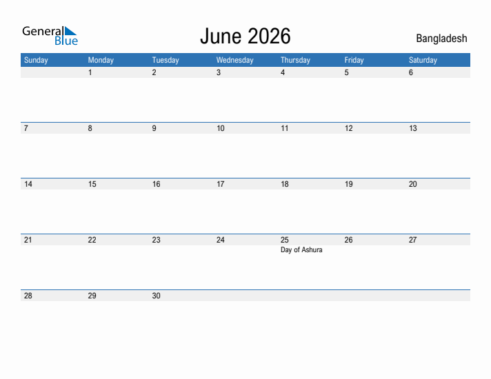 Fillable June 2026 Calendar