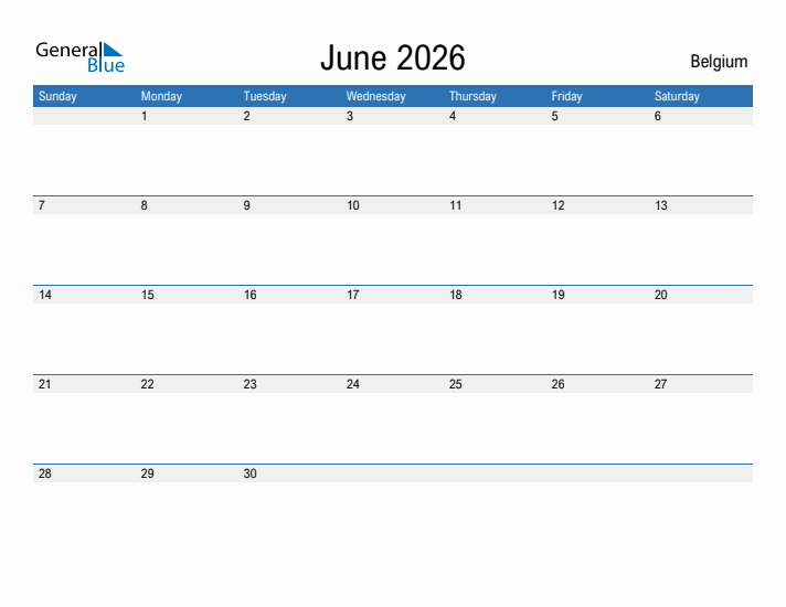 Fillable June 2026 Calendar