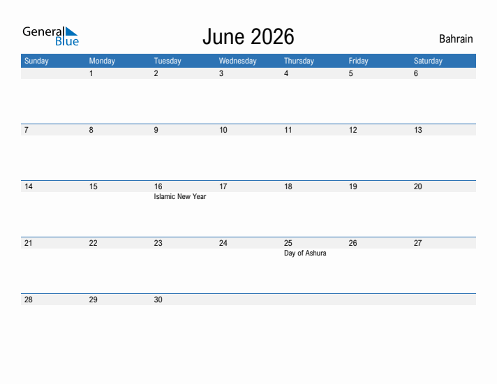 Fillable June 2026 Calendar