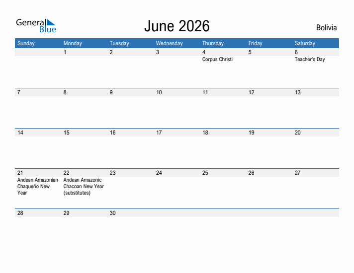 Fillable June 2026 Calendar