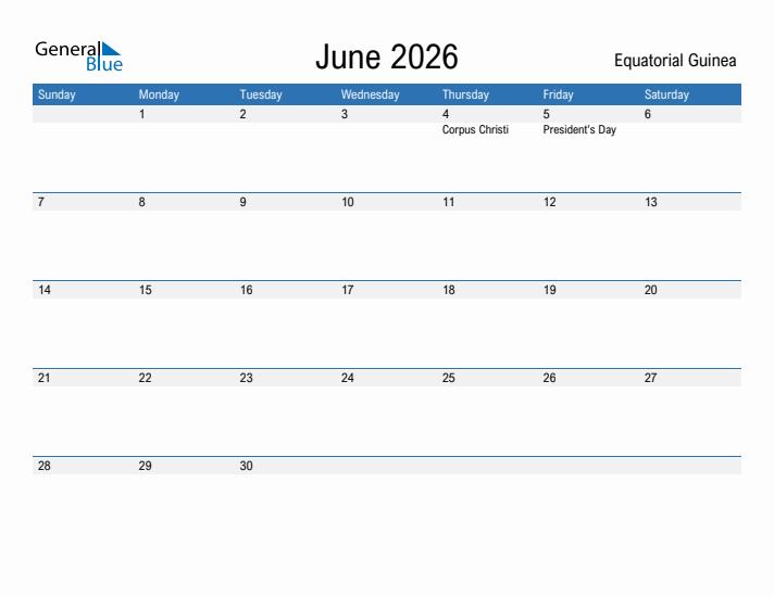 Fillable June 2026 Calendar