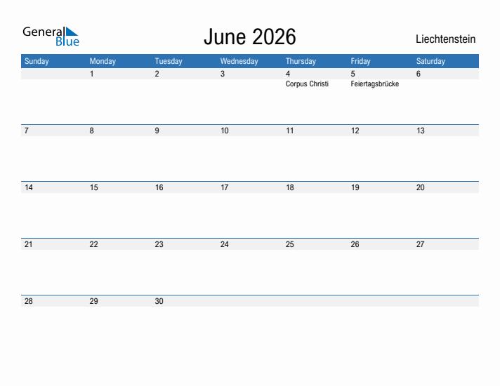 Fillable June 2026 Calendar