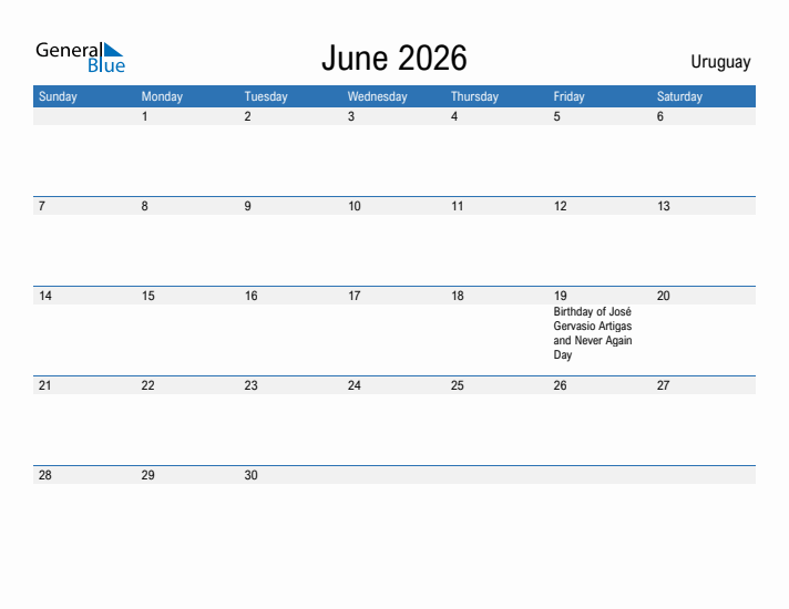 Fillable June 2026 Calendar