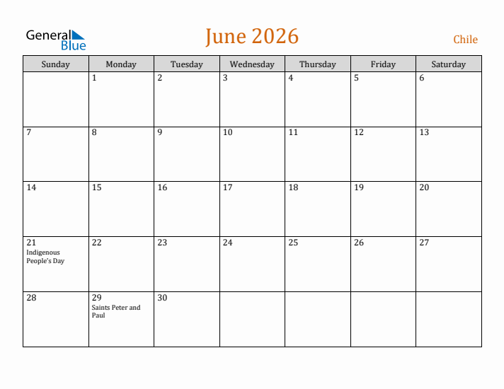 June 2026 Holiday Calendar with Sunday Start