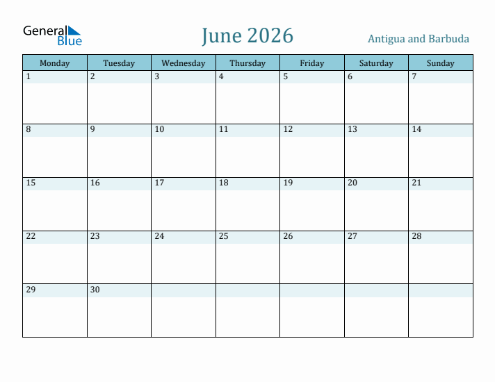 June 2026 Calendar with Holidays