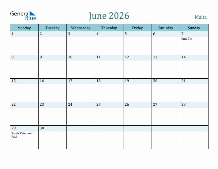 June 2026 Calendar with Holidays