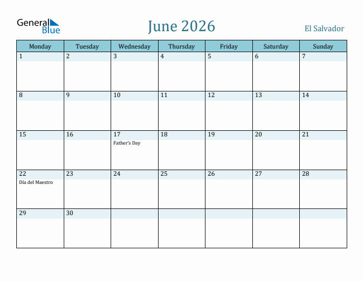 June 2026 Calendar with Holidays