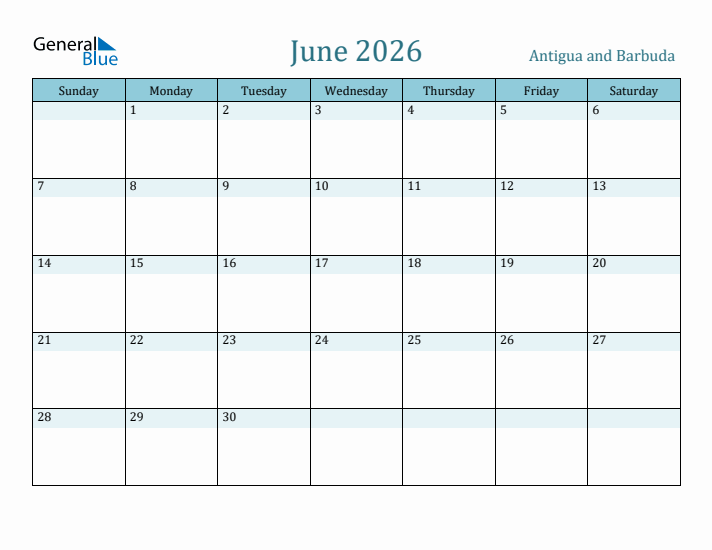 June 2026 Calendar with Holidays