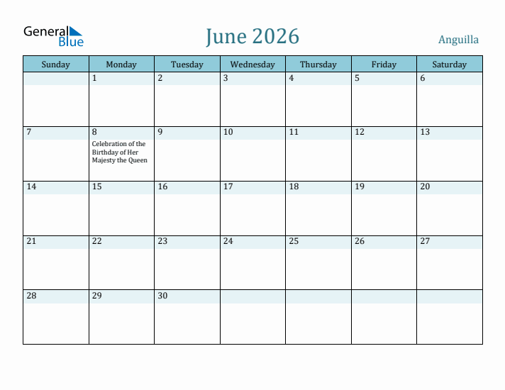 June 2026 Calendar with Holidays