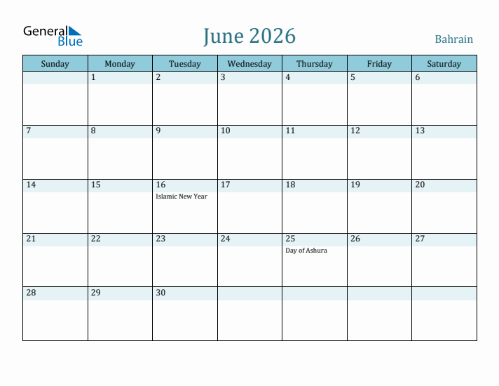 June 2026 Calendar with Holidays