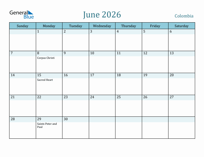 June 2026 Calendar with Holidays