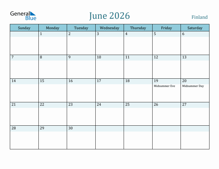 June 2026 Calendar with Holidays