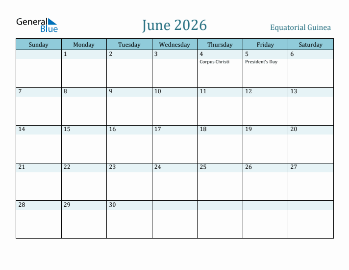 June 2026 Calendar with Holidays