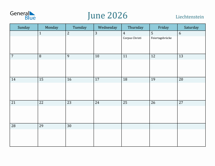 June 2026 Calendar with Holidays