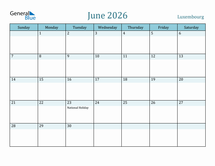 June 2026 Calendar with Holidays