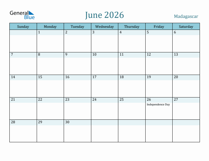 June 2026 Calendar with Holidays