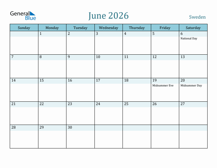 June 2026 Calendar with Holidays