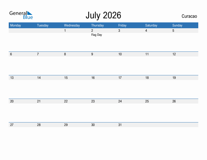 Fillable July 2026 Calendar