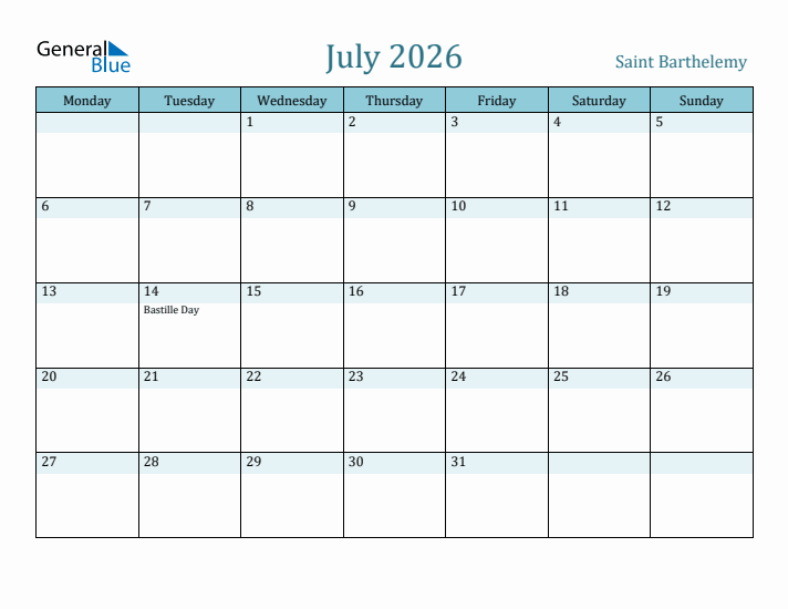 July 2026 Calendar with Holidays