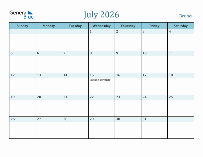 July 2026 Calendar with Holidays