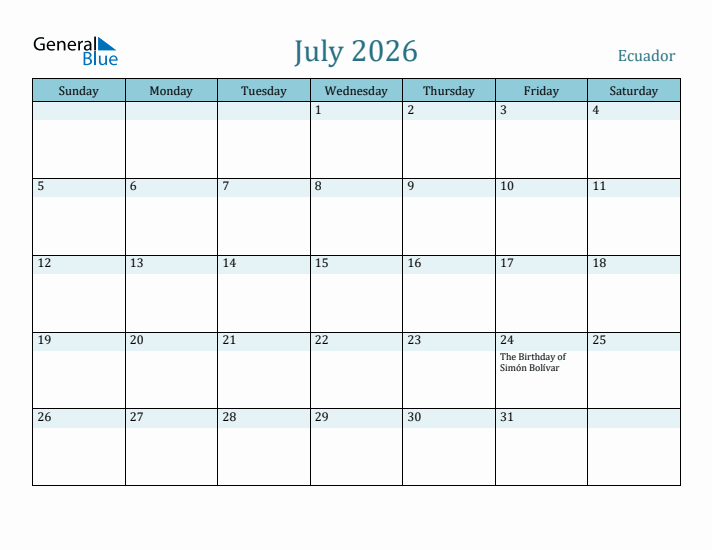 July 2026 Calendar with Holidays