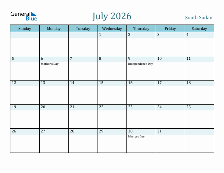 July 2026 Calendar with Holidays