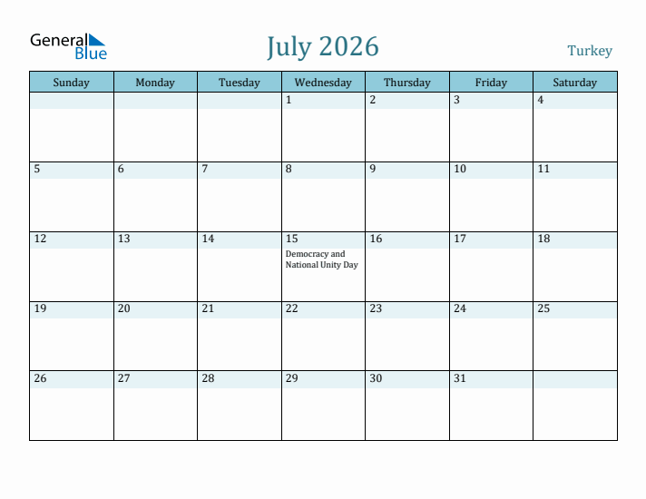 July 2026 Calendar with Holidays