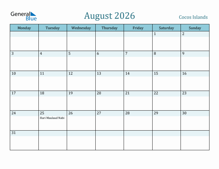 August 2026 Calendar with Holidays