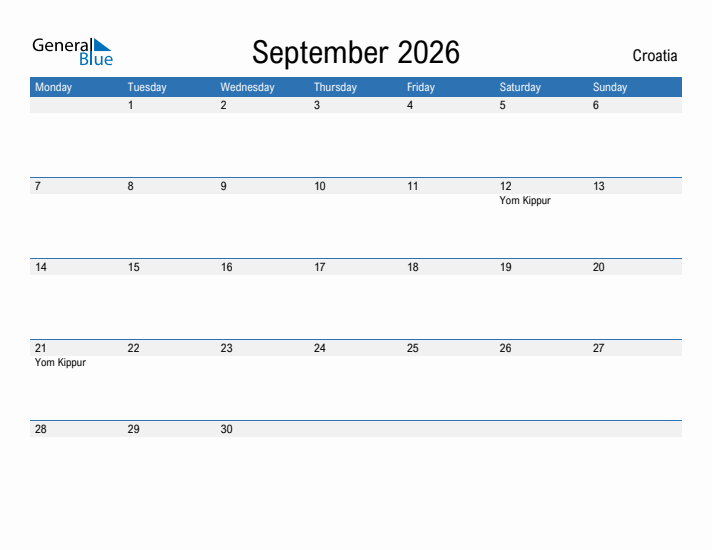 Fillable September 2026 Calendar