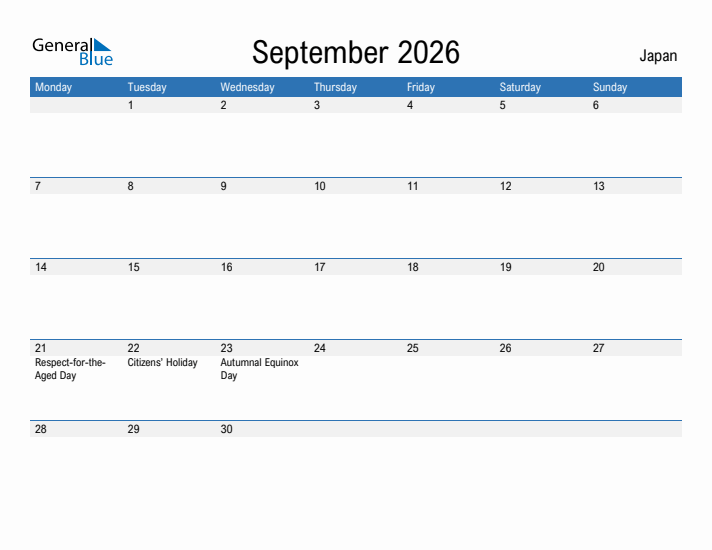 Fillable September 2026 Calendar