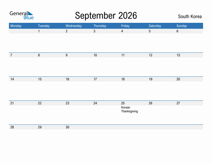 Fillable September 2026 Calendar