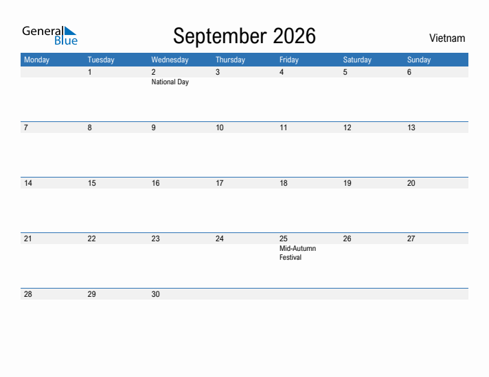 Fillable September 2026 Calendar