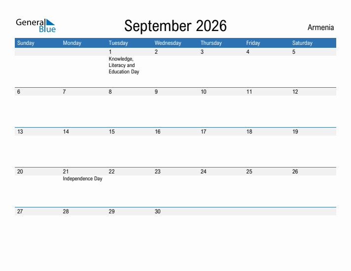 Fillable September 2026 Calendar