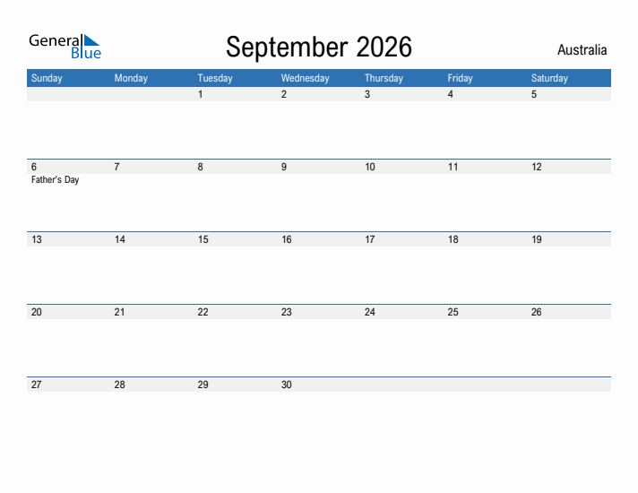 Fillable September 2026 Calendar