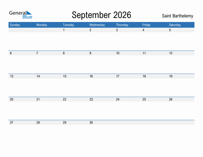 Fillable September 2026 Calendar