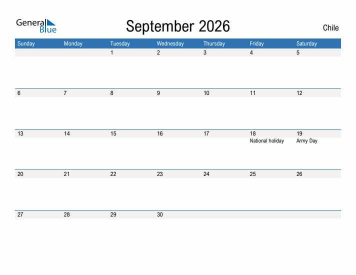 Fillable September 2026 Calendar