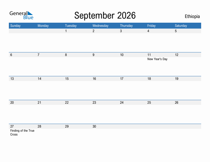 Fillable September 2026 Calendar