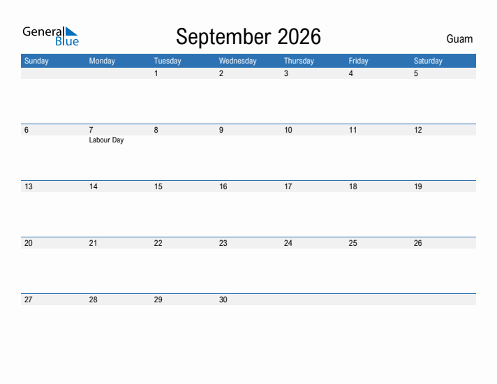 Fillable September 2026 Calendar