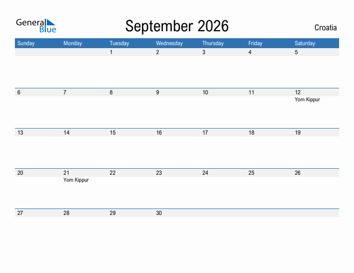 Fillable September 2026 Calendar