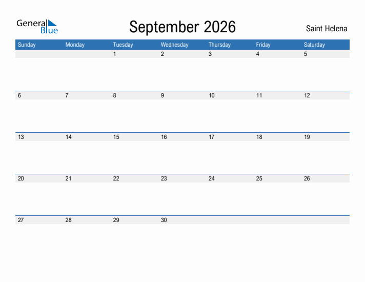 Fillable September 2026 Calendar