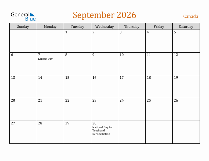 September 2026 Holiday Calendar with Sunday Start