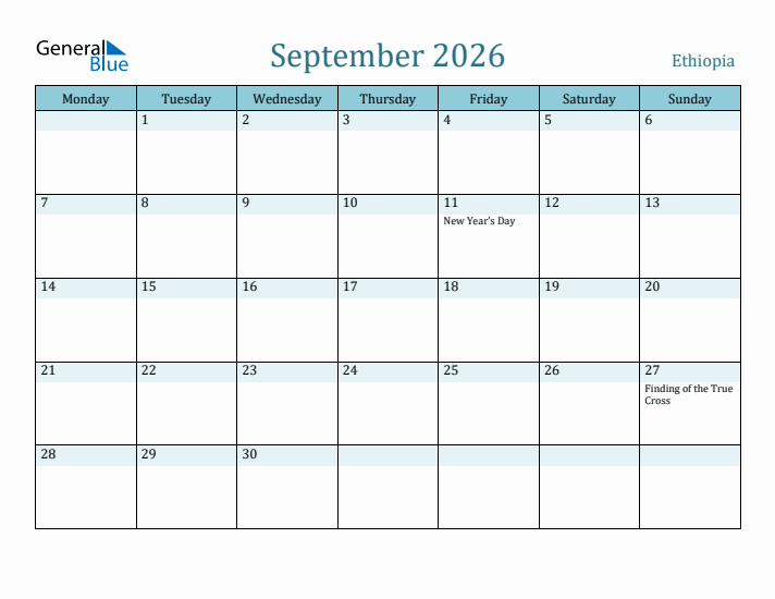 September 2026 Calendar with Holidays